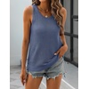 Zeagoo Womens Summer Crochet Sweater Tank Tops Hollow Sleeveless Tops(Lake Blue)