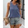 Zeagoo Womens Summer Crochet Sweater Tank Tops Hollow Sleeveless Tops(Lake Blue)
