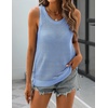 Zeagoo Womens Summer Crochet Sweater Tank Tops Hollow Sleeveless Tops(Light Blue)