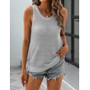 Zeagoo Womens Summer Crochet Sweater Tank Tops Hollow Sleeveless Tops(Light Grey)