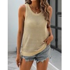 Zeagoo Womens Summer Crochet Sweater Tank Tops Hollow Sleeveless Tops(Light Khaki)