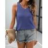 Zeagoo Womens Summer Crochet Sweater Tank Tops Hollow Sleeveless Tops(Navy)