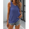 Zeagoo Womens Summer Crochet Sweater Tank Tops Hollow Sleeveless Tops(Navy)