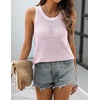 Zeagoo Womens Summer Crochet Sweater Tank Tops Hollow Sleeveless Tops(Pink)