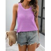 Zeagoo Womens Summer Crochet Sweater Tank Tops Hollow Sleeveless Tops(Purple)