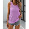 Zeagoo Womens Summer Crochet Sweater Tank Tops Hollow Sleeveless Tops(Purple)
