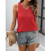 Zeagoo Womens Summer Crochet Sweater Tank Tops Hollow Sleeveless Tops(Red)