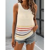 Zeagoo Womens Summer Crochet Sweater Tank Tops Hollow Sleeveless Tops(Tw231- Colorful Stripe)