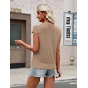Zeagoo Womens Summer Crochet Tops Cap Sleeve Hollow Pullover Sweater Vest(A-khaki)
