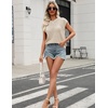 Zeagoo Womens Summer Crochet Tops Cap Sleeve Hollow Pullover Sweater Vest(Apricot)