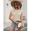 Zeagoo Womens Summer Crochet Tops Cap Sleeve Hollow Pullover Sweater Vest(Apricot)