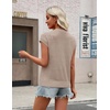 Zeagoo Womens Summer Crochet Tops Cap Sleeve Hollow Pullover Sweater Vest(Beige)