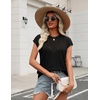 Zeagoo Womens Summer Crochet Tops Cap Sleeve Hollow Pullover Sweater Vest(Black)