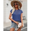 Zeagoo Womens Summer Crochet Tops Cap Sleeve Hollow Pullover Sweater Vest(Blue)