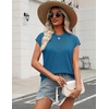 Zeagoo Womens Summer Crochet Tops Cap Sleeve Hollow Pullover Sweater Vest(Lake Blue)