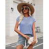 Zeagoo Womens Summer Crochet Tops Cap Sleeve Hollow Pullover Sweater Vest(Light Blue)