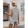 Zeagoo Womens Summer Crochet Tops Cap Sleeve Hollow Pullover Sweater Vest(Light Grey)