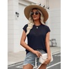 Zeagoo Womens Summer Crochet Tops Cap Sleeve Hollow Pullover Sweater Vest(Navy Blue)
