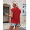 Zeagoo Womens Summer Crochet Tops Cap Sleeve Hollow Pullover Sweater Vest(Red)