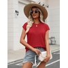 Zeagoo Womens Summer Crochet Tops Cap Sleeve Hollow Pullover Sweater Vest(Red)