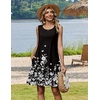 Zeagoo Womens Summer Dress 2026 Sleeveless Casual A-Line Tshirt Sundresses(01-black Floral)