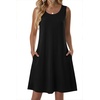 Zeagoo Womens Summer Dress 2026 Sleeveless Casual A-Line Tshirt Sundresses(02-black)