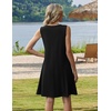 Zeagoo Womens Summer Dress 2026 Sleeveless Casual A-Line Tshirt Sundresses(02-black)