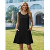 Zeagoo Womens Summer Dress 2026 Sleeveless Casual A-Line Tshirt Sundresses(02-black)