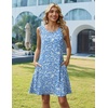 Zeagoo Womens Summer Dress 2026 Sleeveless Casual A-Line Tshirt Sundresses(02-blue Floral)