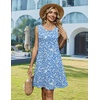 Zeagoo Womens Summer Dress 2026 Sleeveless Casual A-Line Tshirt Sundresses(02-blue Floral)