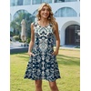 Zeagoo Womens Summer Dress 2026 Sleeveless Casual A-Line Tshirt Sundresses(Blue Boho Print)
