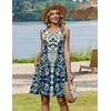 Zeagoo Womens Summer Dress 2026 Sleeveless Casual A-Line Tshirt Sundresses(Blue Boho Print)