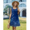 Zeagoo Womens Summer Dress 2026 Sleeveless Casual A-Line Tshirt Sundresses(Blue Ethnic)