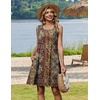 Zeagoo Womens Summer Dress 2026 Sleeveless Casual A-Line Tshirt Sundresses(Ethnic Print)