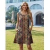 Zeagoo Womens Summer Dress 2026 Sleeveless Casual A-Line Tshirt Sundresses(Ethnic Print)