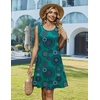 Zeagoo Womens Summer Dress 2026 Sleeveless Casual A-Line Tshirt Sundresses(Green Print)