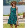 Zeagoo Womens Summer Dress 2026 Sleeveless Casual A-Line Tshirt Sundresses(Green Print)