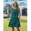 Zeagoo Womens Summer Dress 2026 Sleeveless Casual A-Line Tshirt Sundresses(Green Print)