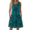 Zeagoo Womens Summer Dress 2026 Sleeveless Casual A-Line Tshirt Sundresses(Green Print)