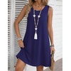 Zeagoo Womens Summer Dress 2026 Sleeveless Casual A-Line Tshirt Sundresses(Navy Blue)