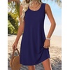 Zeagoo Womens Summer Dress 2026 Sleeveless Casual A-Line Tshirt Sundresses(Navy Blue)
