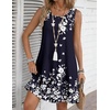 Zeagoo Womens Summer Dress 2026 Sleeveless Casual A-Line Tshirt Sundresses(Navy Blue Floral)