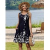 Zeagoo Womens Summer Dress 2026 Sleeveless Casual A-Line Tshirt Sundresses(Navy Blue Floral)