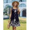 Zeagoo Womens Summer Dress 2026 Sleeveless Casual A-Line Tshirt Sundresses(Navy Blue Floral)