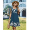 Zeagoo Womens Summer Dress 2026 Sleeveless Casual A-Line Tshirt Sundresses(Navy Blue Print)