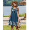 Zeagoo Womens Summer Dress 2026 Sleeveless Casual A-Line Tshirt Sundresses(Navy Blue Print)