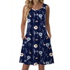 Zeagoo Womens Summer Dress 2026 Sleeveless Casual A-Line Tshirt Sundresses(Navy Print(bf318))