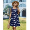 Zeagoo Womens Summer Dress 2026 Sleeveless Casual A-Line Tshirt Sundresses(Navy Print(bf318))