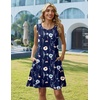 Zeagoo Womens Summer Dress 2026 Sleeveless Casual A-Line Tshirt Sundresses(Navy Print(bf318))