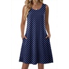 Zeagoo Womens Summer Dress 2026 Sleeveless Casual A-Line Tshirt Sundresses(Navy Round Dot)